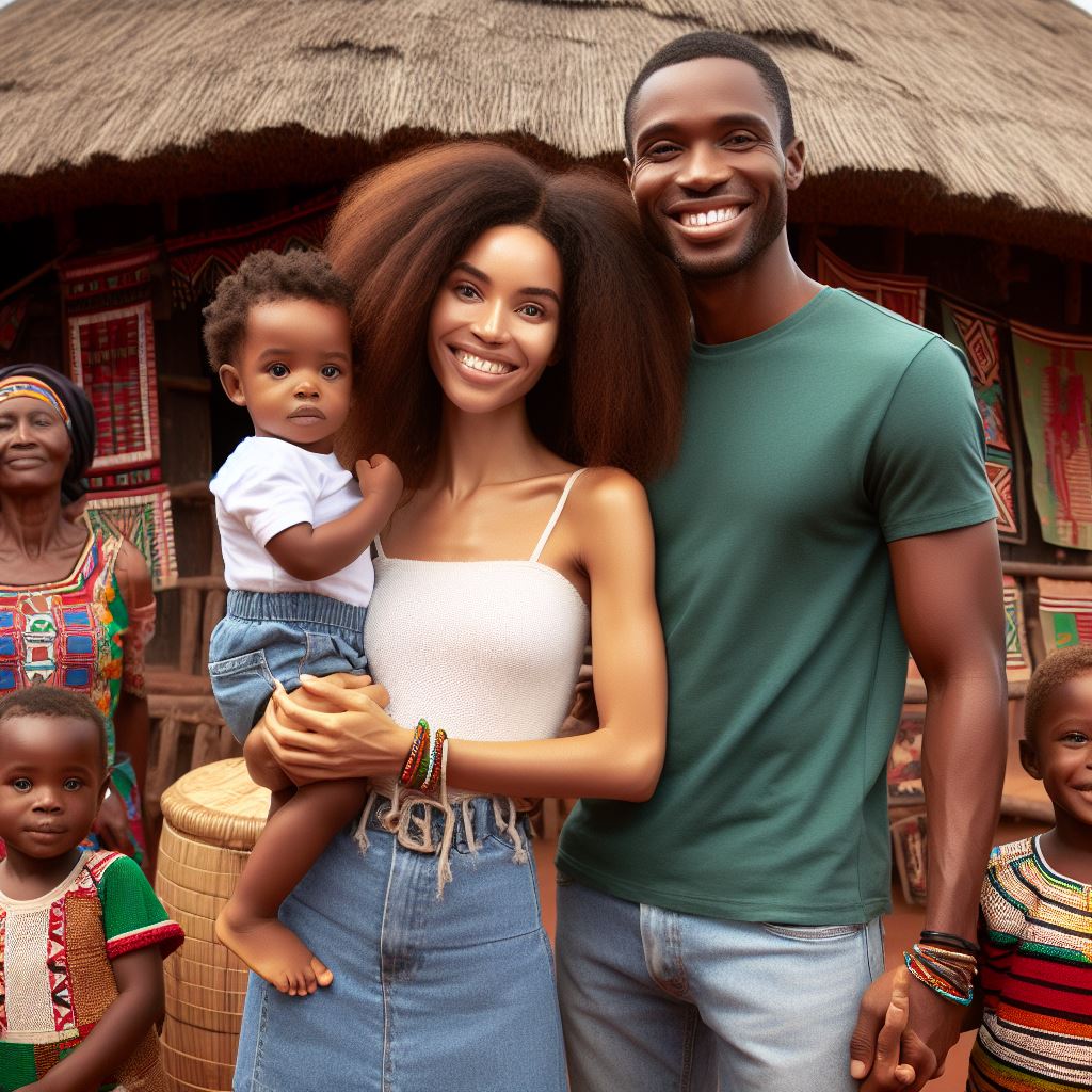 Femme en famille